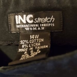 Lane Bryant pants sz 14W, black cotton,side zipper. EUC